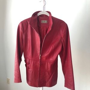 Red leather jacket